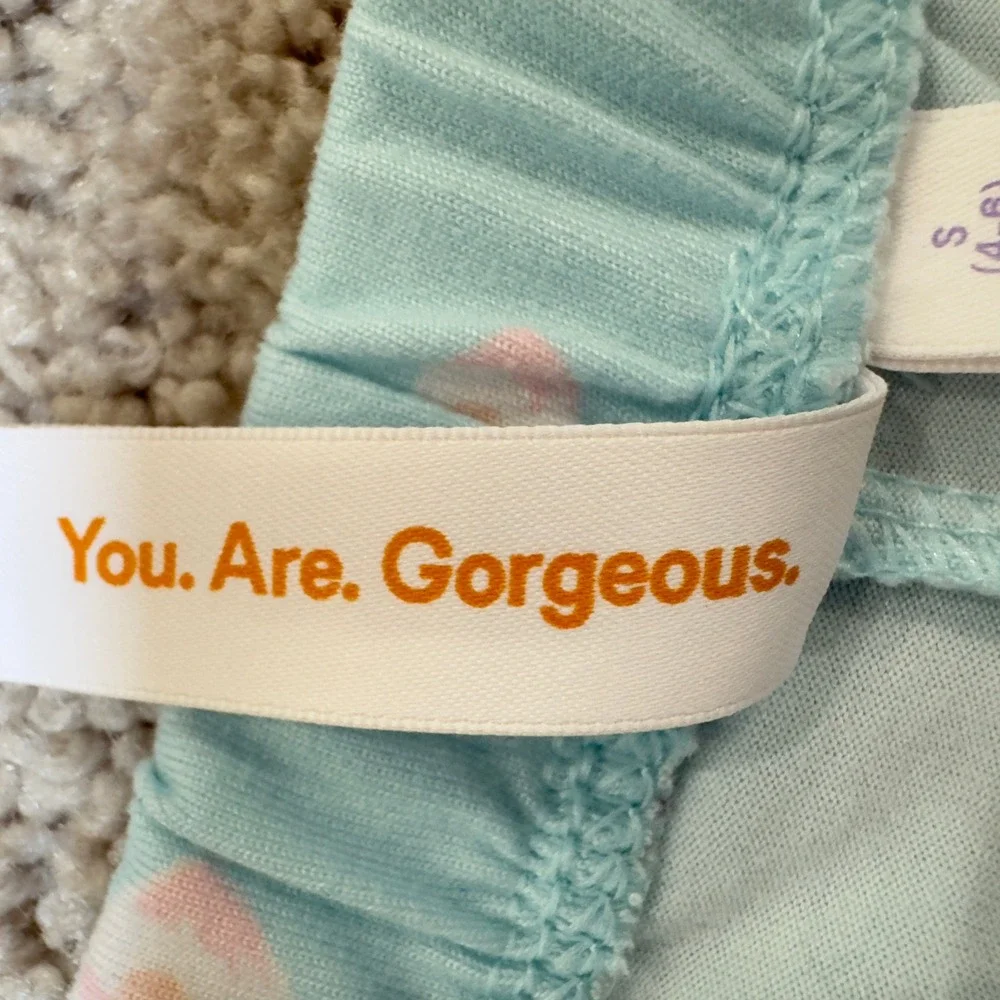 Joyspun Blue Pink Rose Floral Pajama Set Short Sleeve Top Shorts Small 4-6 - Picture 9 of 14